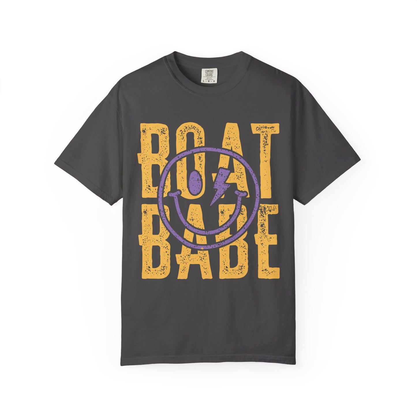 Boat Babe T‑Shirt — Retro Smiley Nautical Graphic Tee