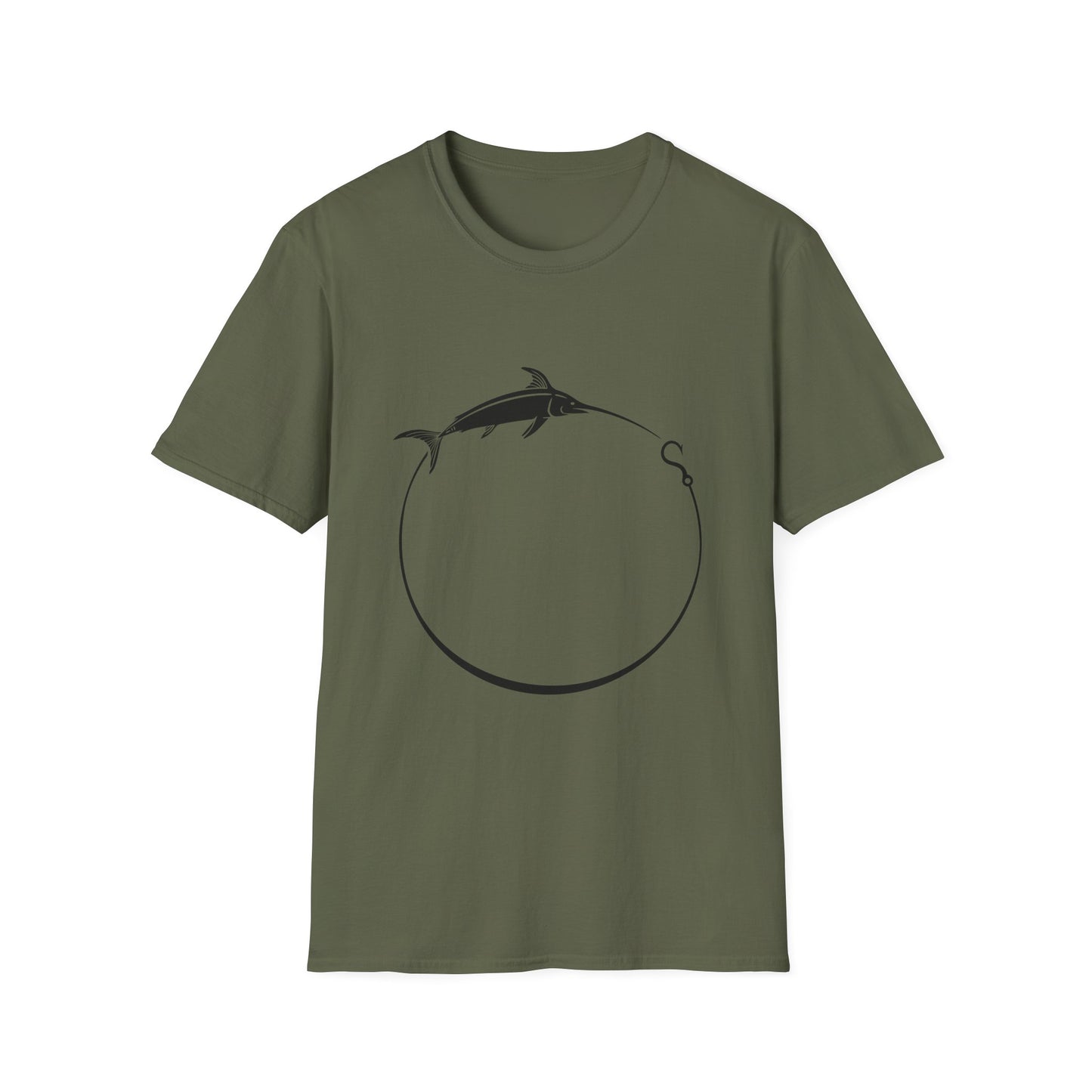 Marlin Circle Fishing T-Shirt — Minimalist Sailfish Angler Tee