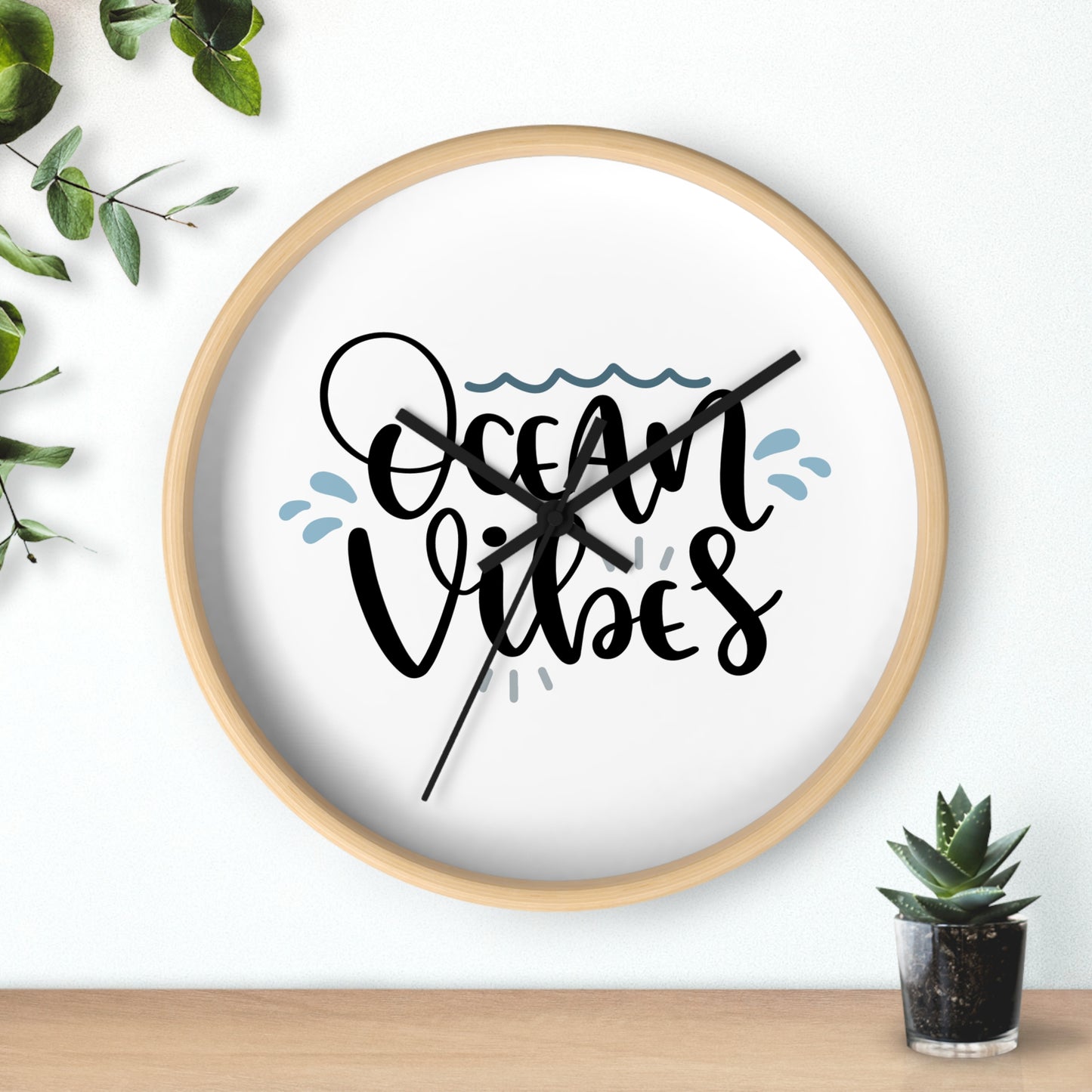 Ocean Vibes Wall Clock — Beachy Coastal Decor Clock