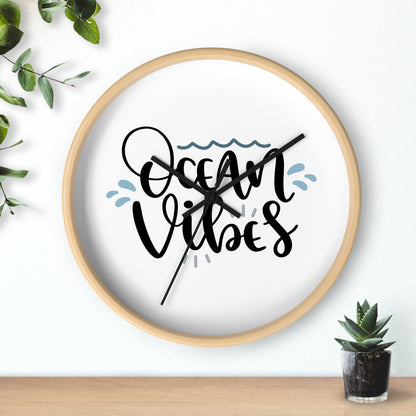 Ocean Vibes Wall Clock — Beachy Coastal Decor Clock