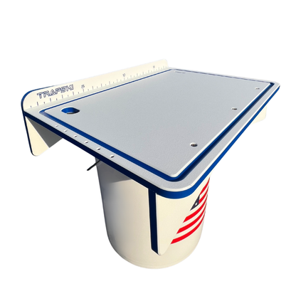 Premium Rod Mount 18" or 33" Raised Fillet Table – 3-in-1 Bait & Fish Station | Fits Rod Holders, Buckets & Flat Surfaces | Marine-Grade HDPE | Ruler, Juice Groove, Knife & Tool Slots TRAPSKI