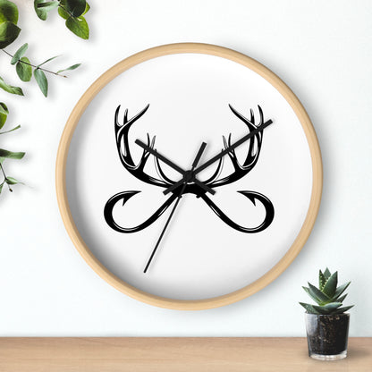 Antler Infinity Wall Clock — Modern Rustic Deer Antlers Decor