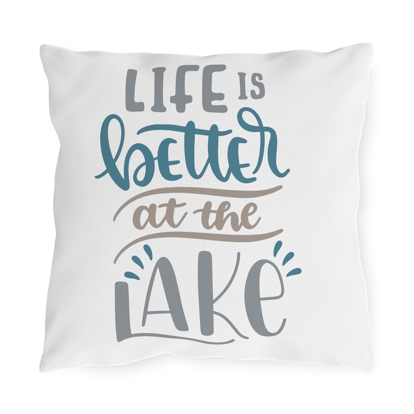 "Life Is Better at the Lake" Decorative Lake House Throw Pillow