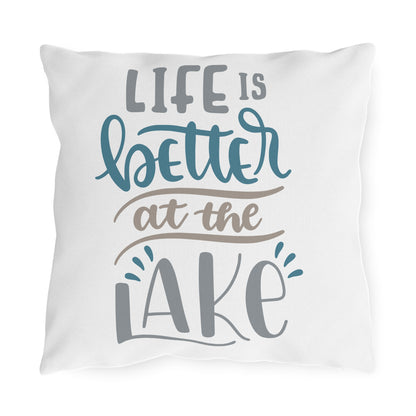 "Life Is Better at the Lake" Decorative Lake House Throw Pillow