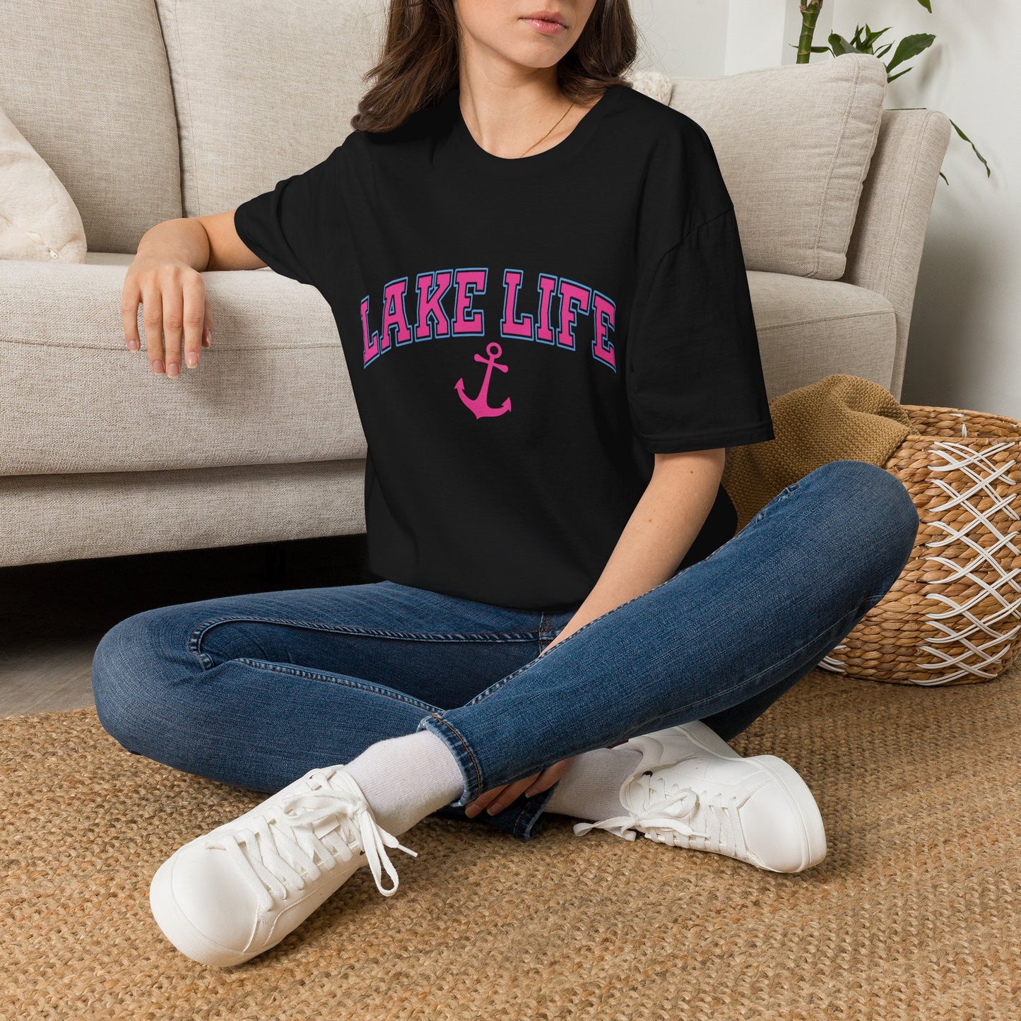 Lake Life T-Shirt — Pink Anchor Summer Tee