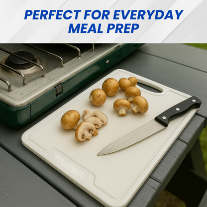 TRAPSKI Premium 1/2 Inch Thick HDPE Cutting Boards | Food-Grade Kitchen Prep Surface | Juice Grooves | Made in the USA TRAPSKI
