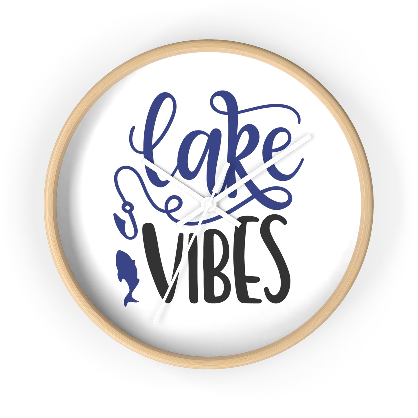Lake Vibes Wall Clock — Nautical Fishing Cabin Decor