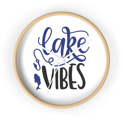 Lake Vibes Wall Clock — Nautical Fishing Cabin Decor