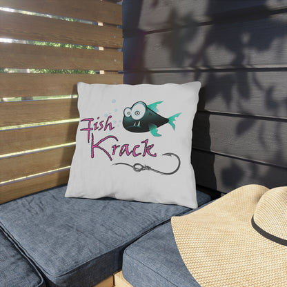 Fish Krack Outdoor Pillow — Graphic Decorative Pillow for Patio, Dock & Cabin