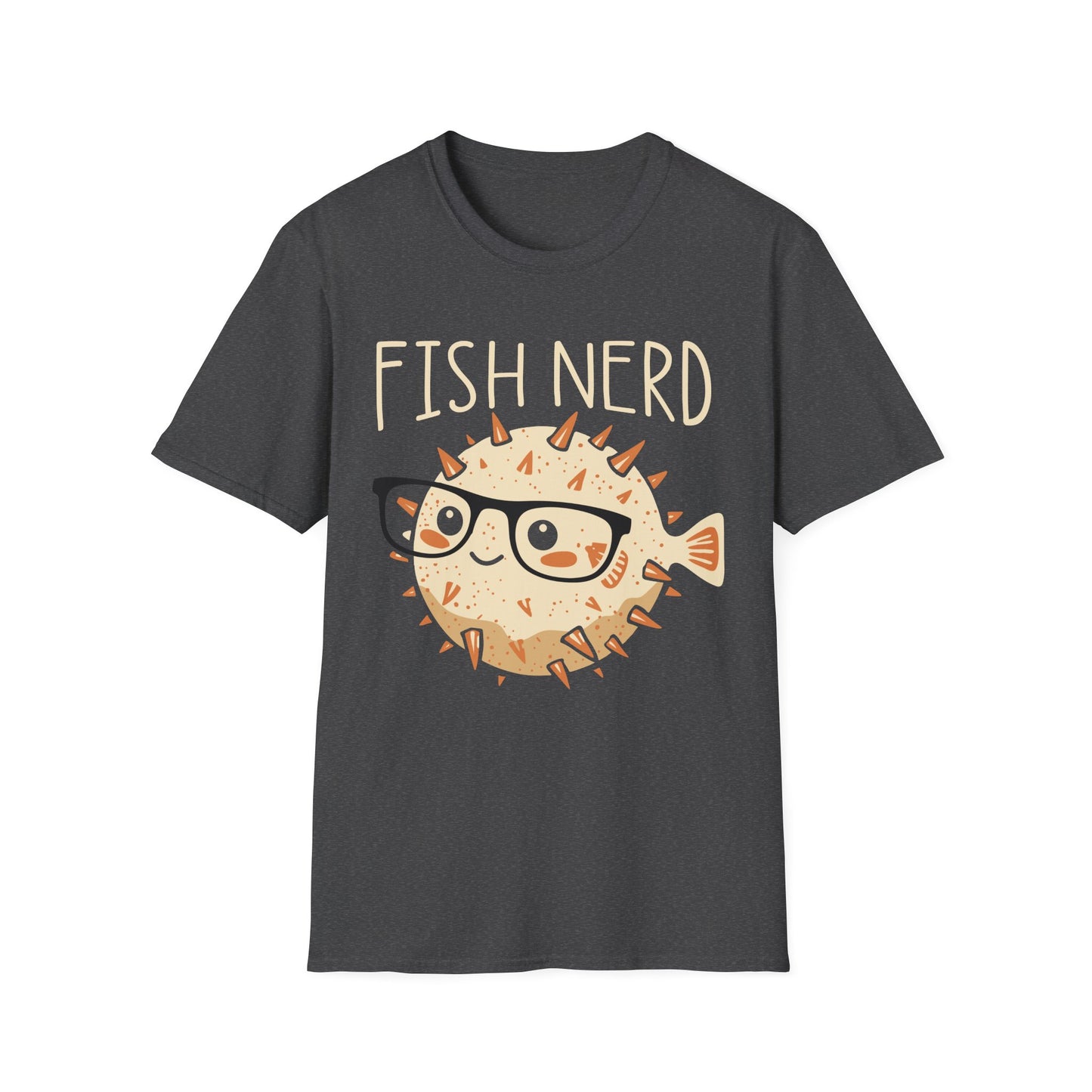 Fish Nerd T-Shirt — Cute Pufferfish Glasses Tee for Marine Lovers
