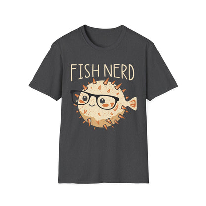 Fish Nerd T-Shirt — Cute Pufferfish Glasses Tee for Marine Lovers