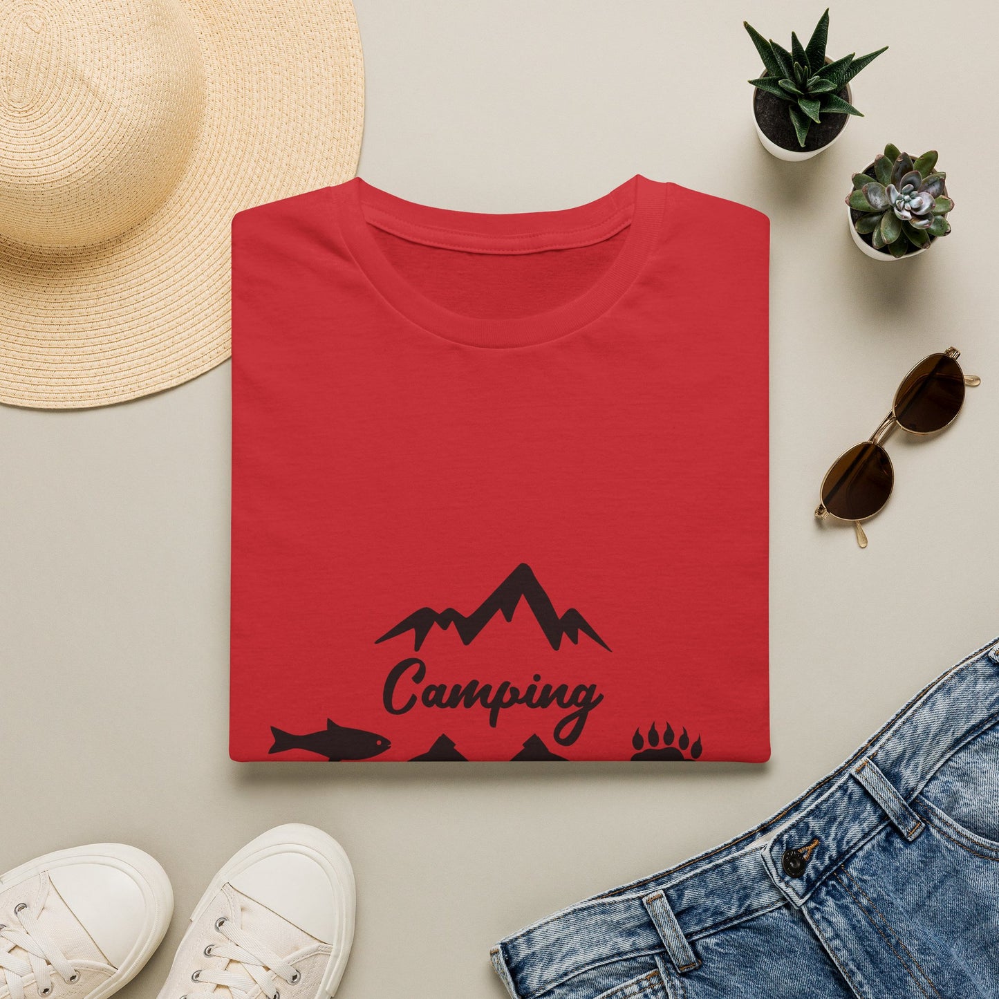 Camping Fishing Repeat T-Shirt - Outdoor Adventure Shirt for Campers & Anglers