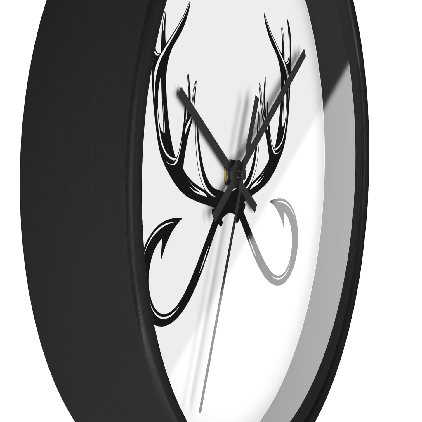 Antler Infinity Wall Clock — Modern Rustic Deer Antlers Decor