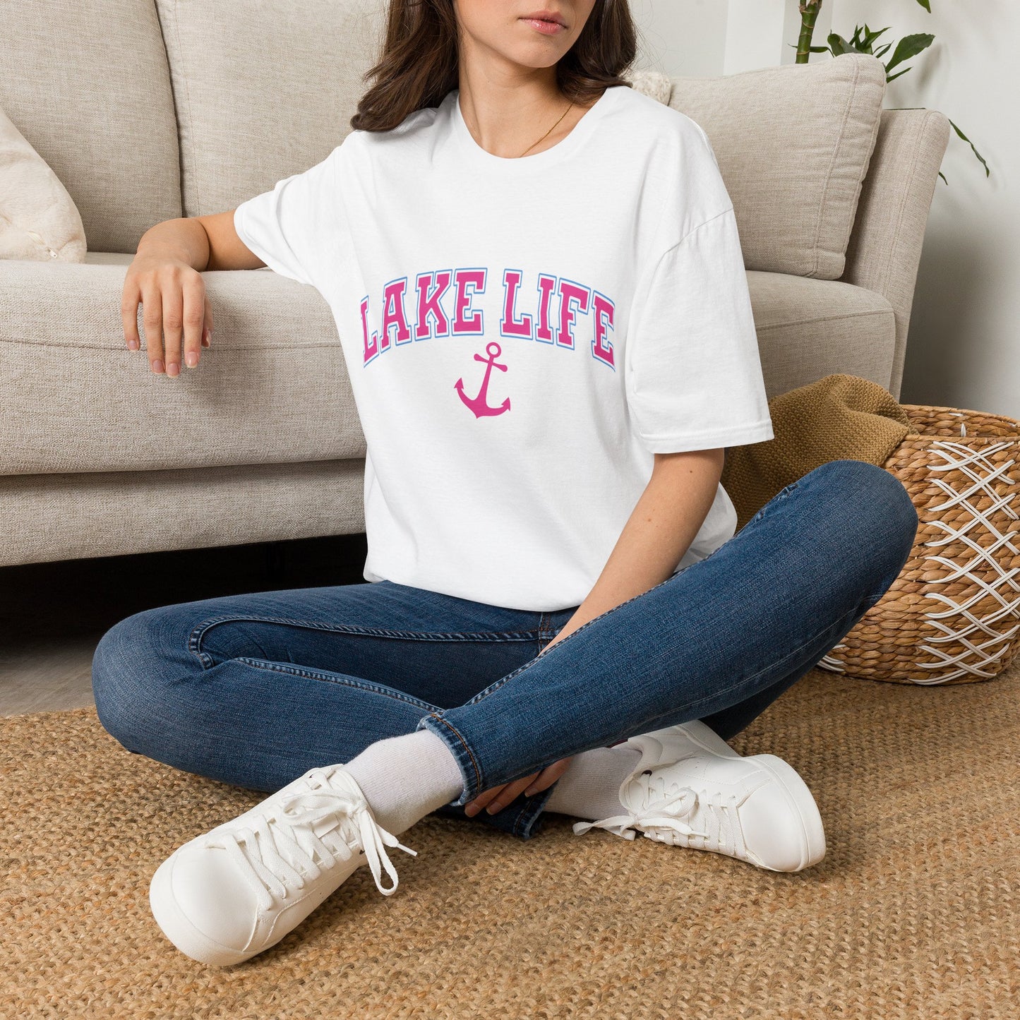 Lake Life T-Shirt — Pink Anchor Summer Tee