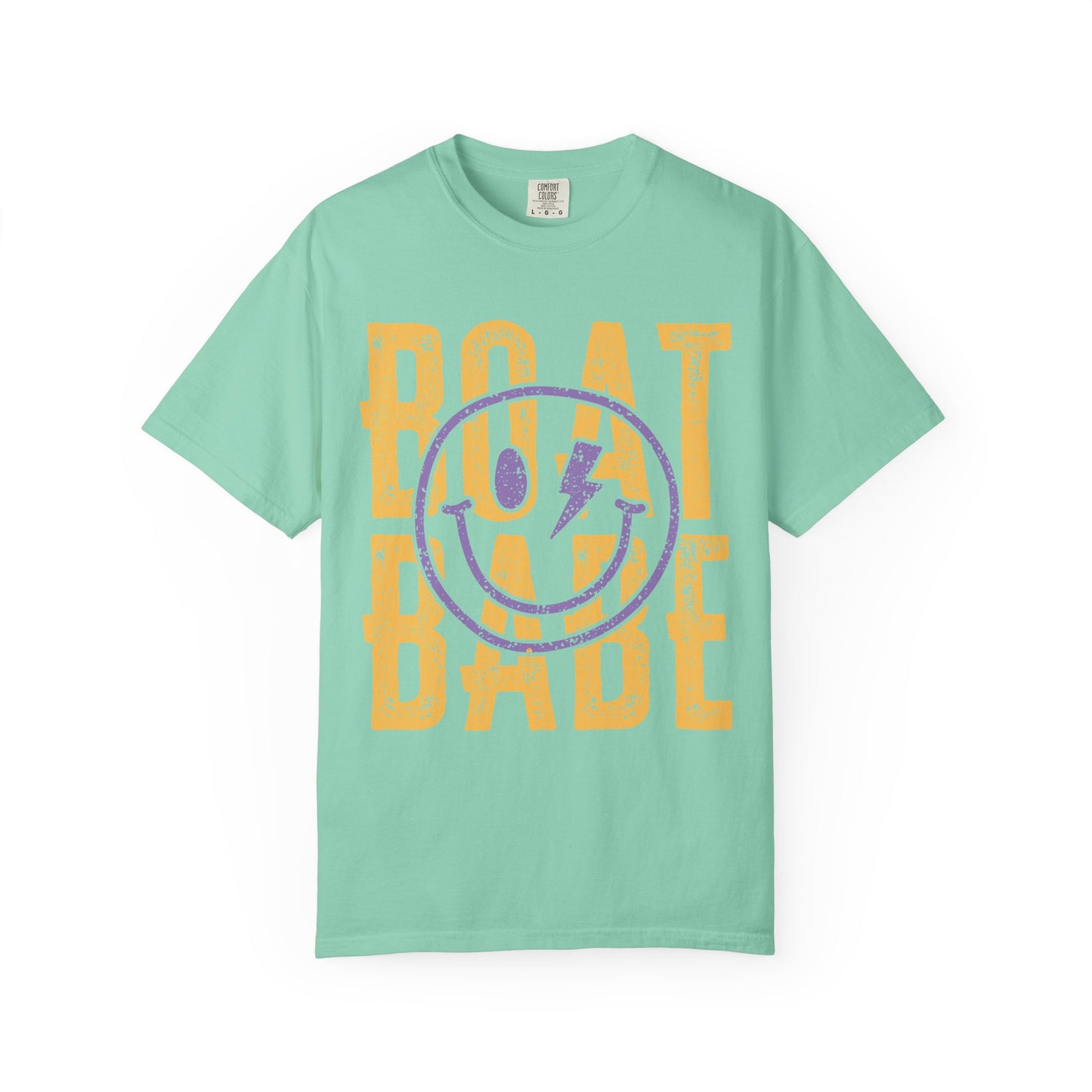 Boat Babe T‑Shirt — Retro Smiley Nautical Graphic Tee