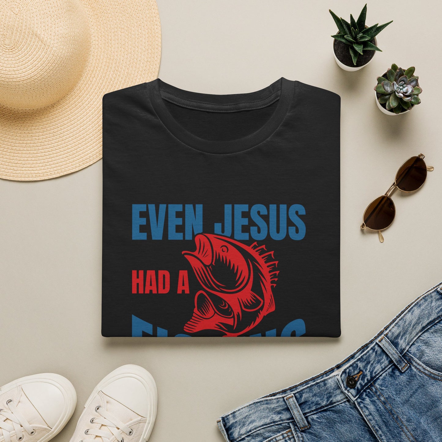 Fishing T-Shirt — "Even Jesus Had a Fishing Story" Christian Fishing Tee
