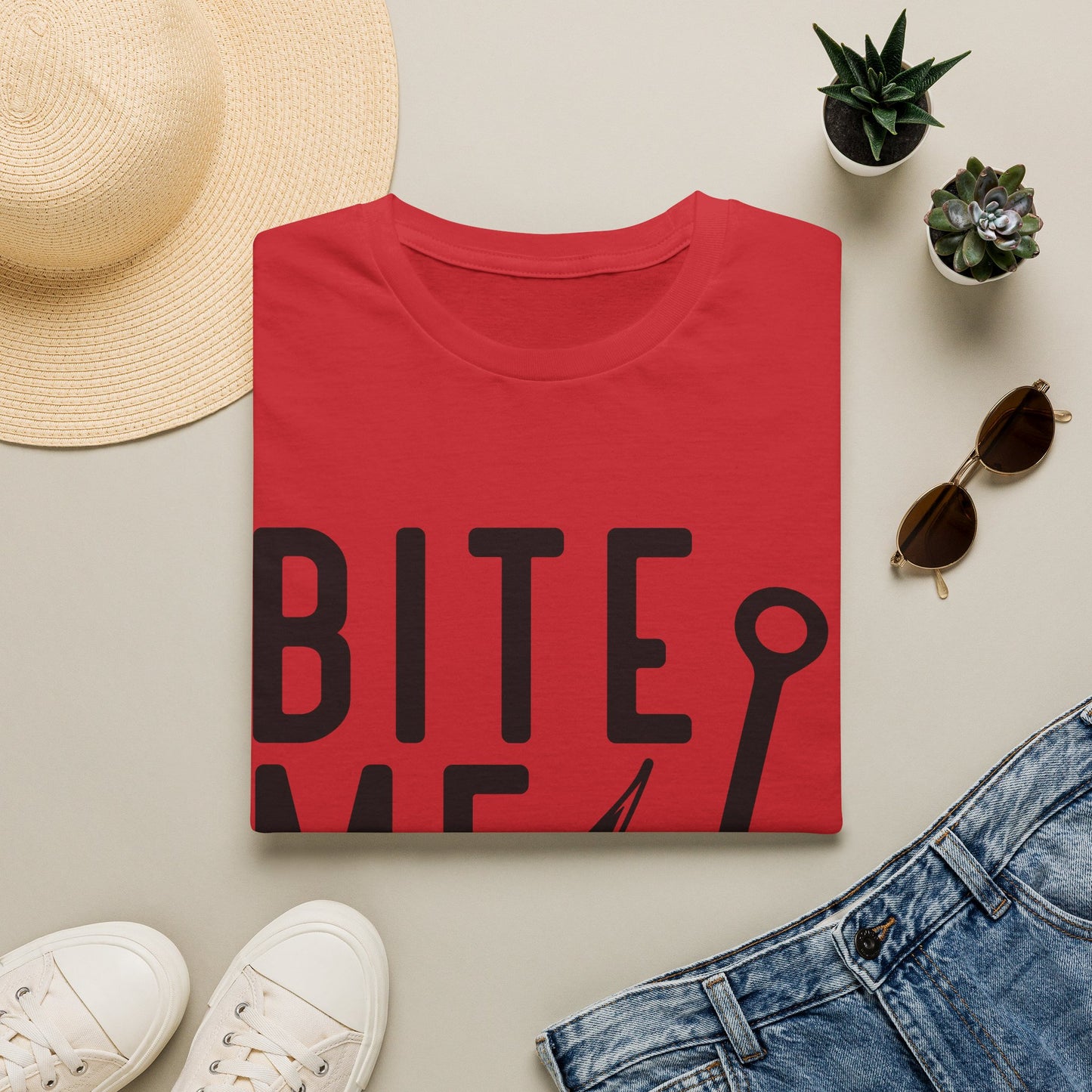 Fishing Tee – “Bite Me” Graphic T-Shirt with Hook