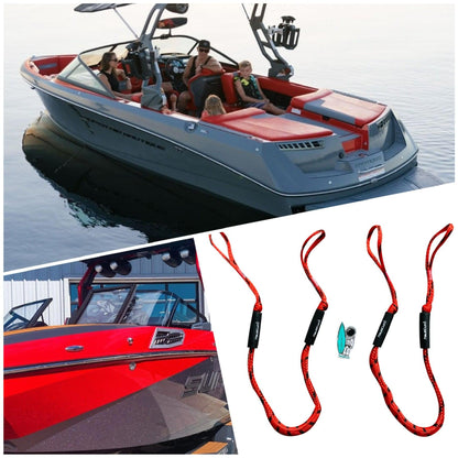 NautiCurl Bungee Boat Ropes - Shock Absorbing (2 Ropes) NautiCurl LLC