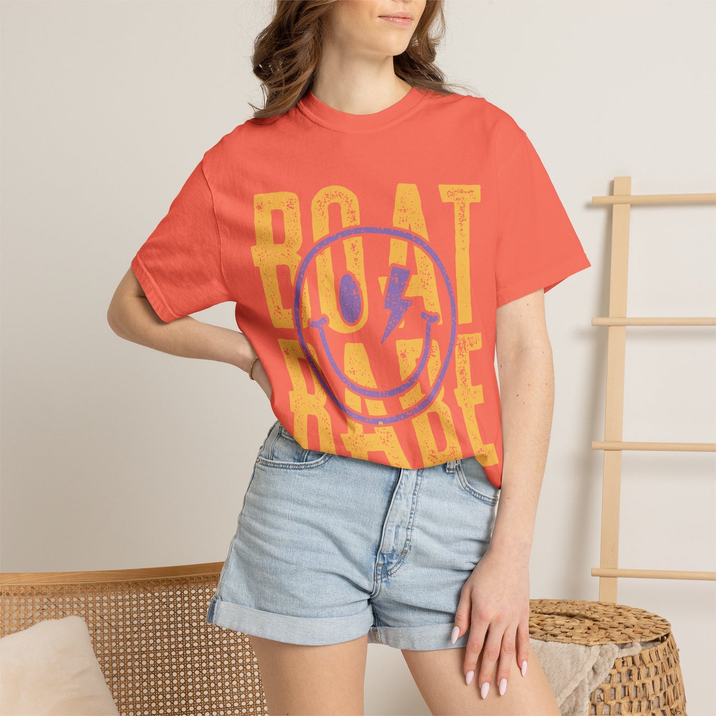 Boat Babe T‑Shirt — Retro Smiley Nautical Graphic Tee