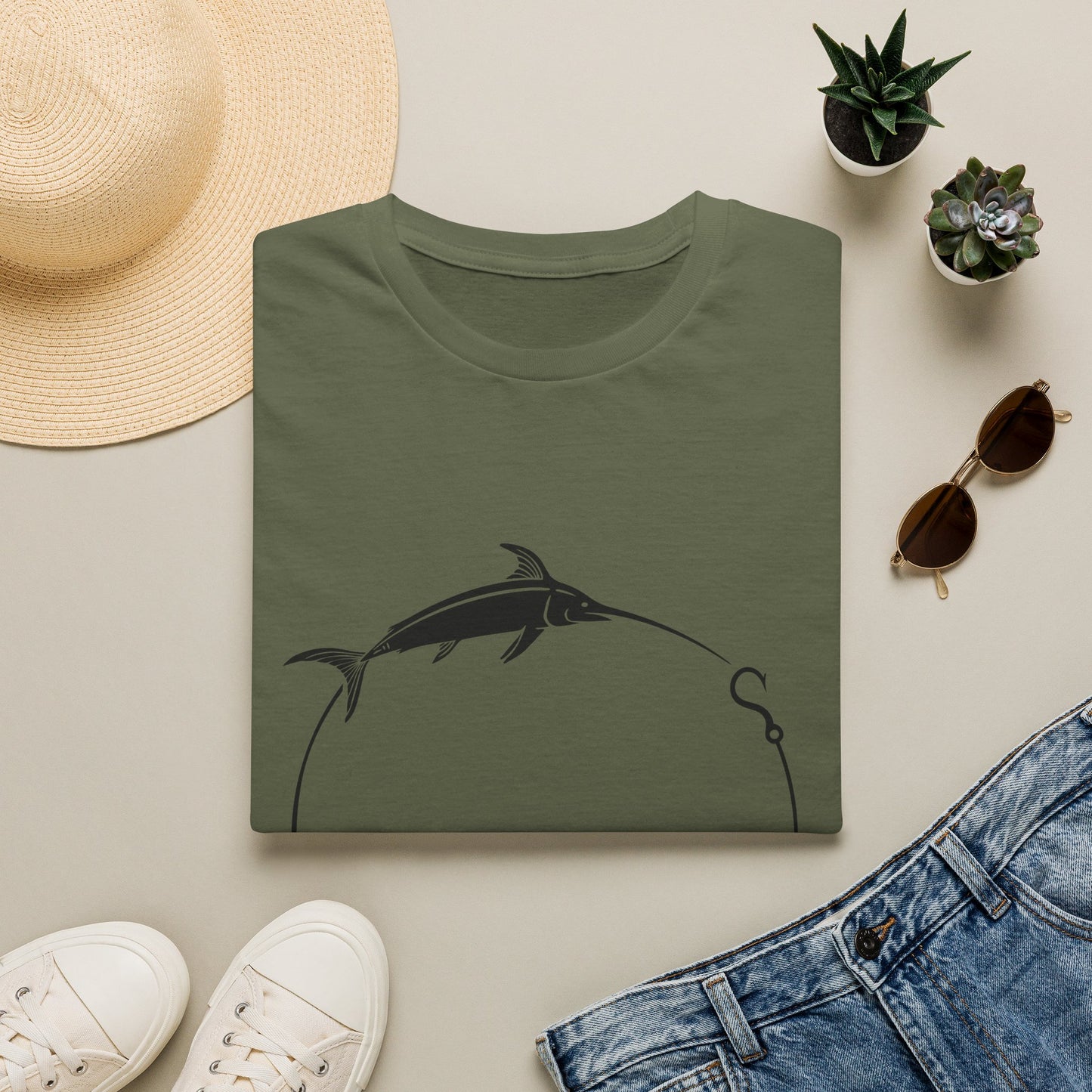 Marlin Circle Fishing T-Shirt — Minimalist Sailfish Angler Tee