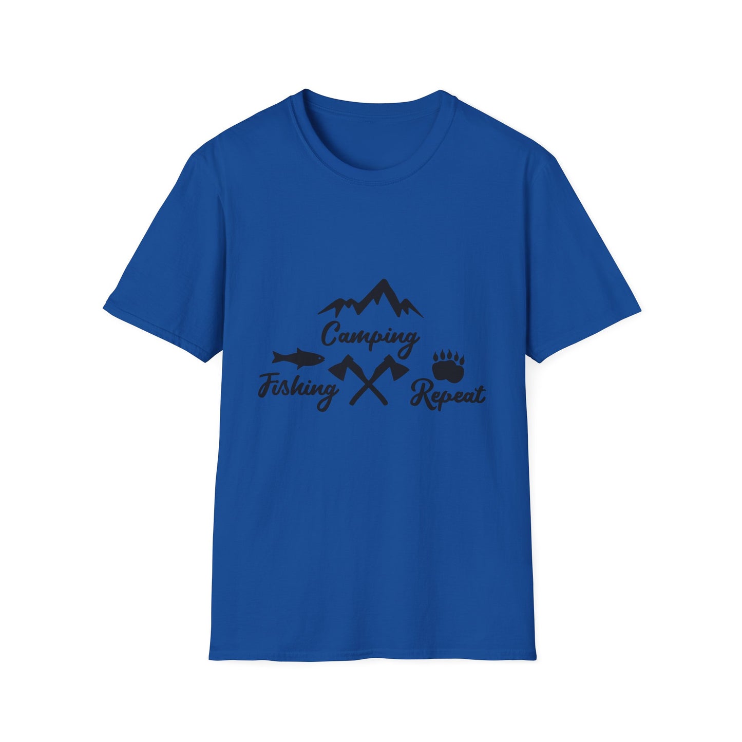 Camping Fishing Repeat T-Shirt - Outdoor Adventure Shirt for Campers & Anglers