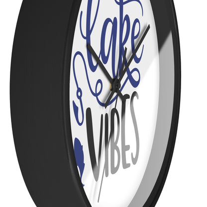 Lake Vibes Wall Clock — Nautical Fishing Cabin Decor