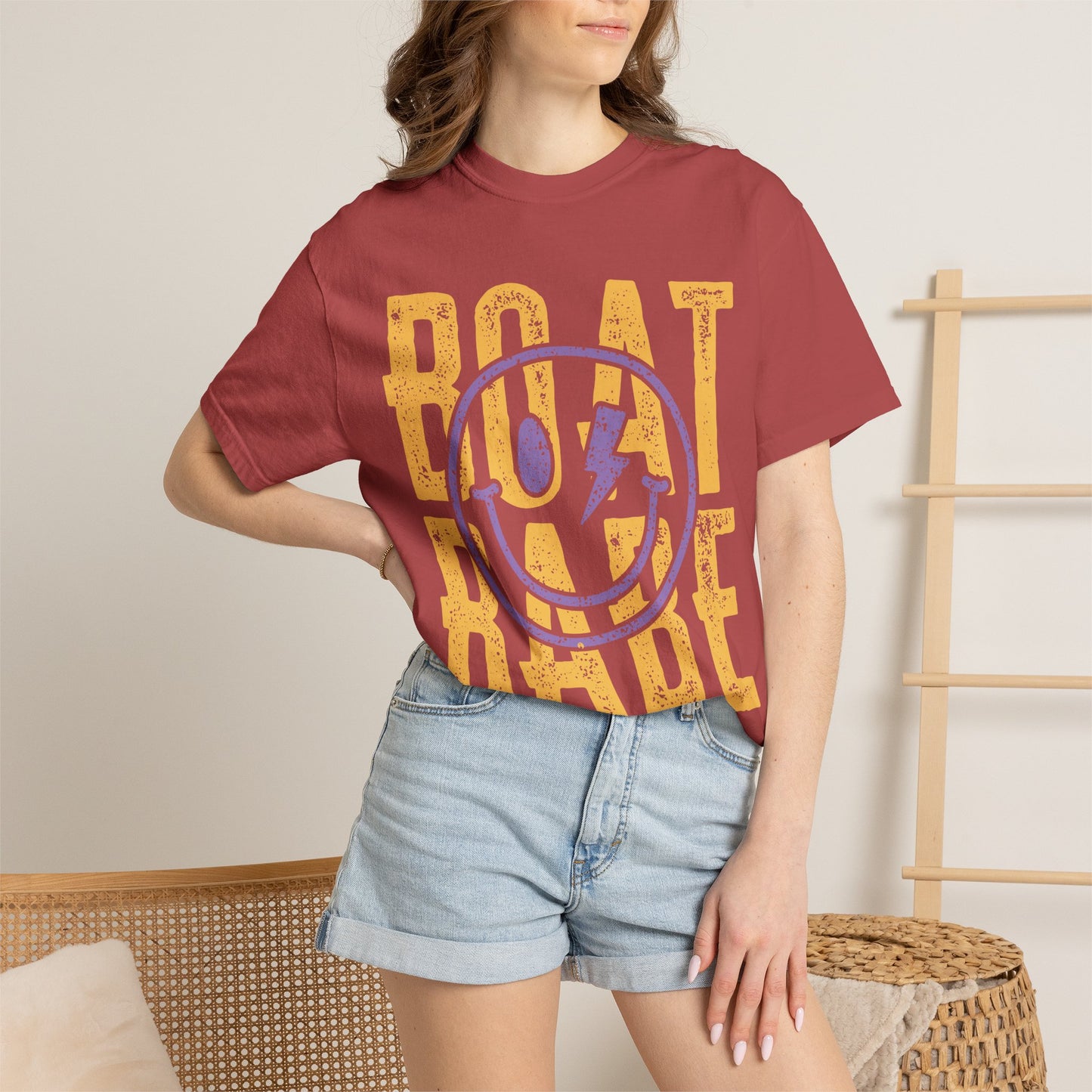 Boat Babe T‑Shirt — Retro Smiley Nautical Graphic Tee