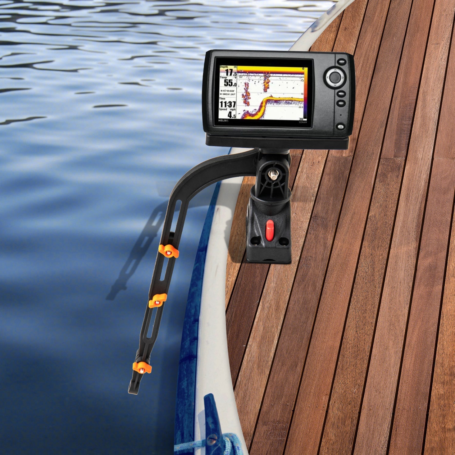 Fishing Boat Accessory Set with 360° Rotatable Mount & Rod Rack DirectDeals