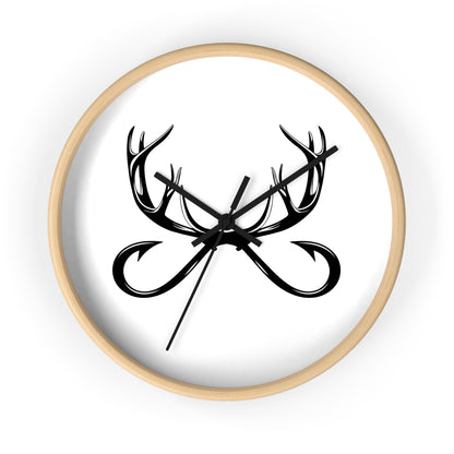 Antler Infinity Wall Clock — Modern Rustic Deer Antlers Decor
