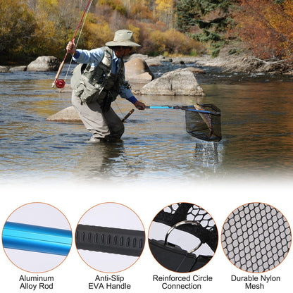 Foldable Fishing Net with Aluminum Handle and Nano Coating LJGDeals