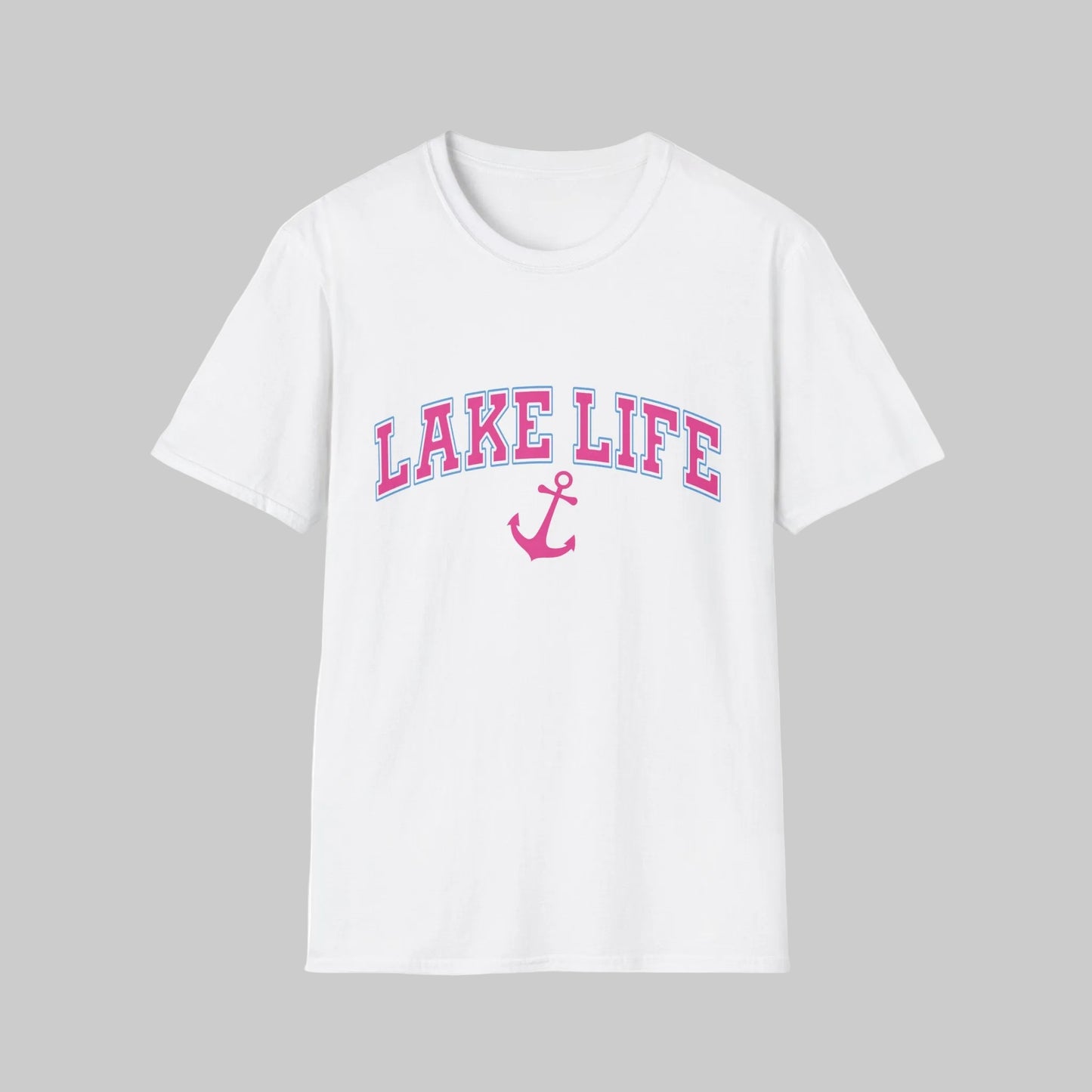 Lake Life T-Shirt — Pink Anchor Summer Tee