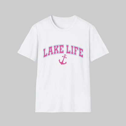 Lake Life T-Shirt — Pink Anchor Summer Tee