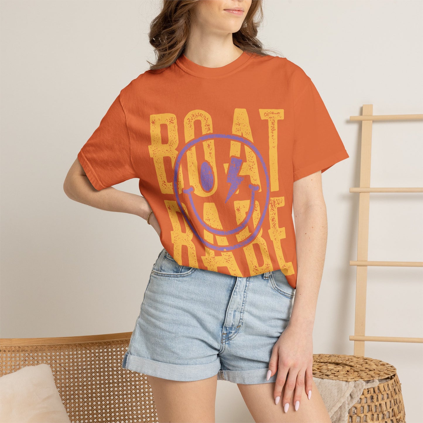 Boat Babe T‑Shirt — Retro Smiley Nautical Graphic Tee
