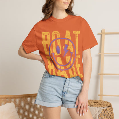 Boat Babe T‑Shirt — Retro Smiley Nautical Graphic Tee