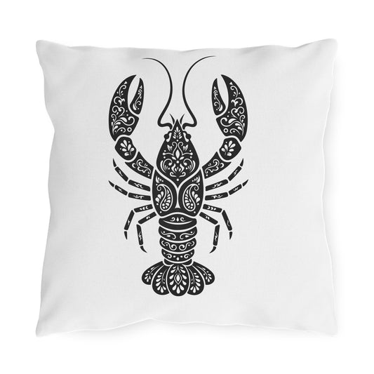 Celtic Crawfish Outdoor Pillow — Nautical Patio Accent Cushion