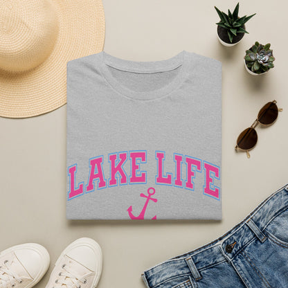 Lake Life T-Shirt — Pink Anchor Summer Tee