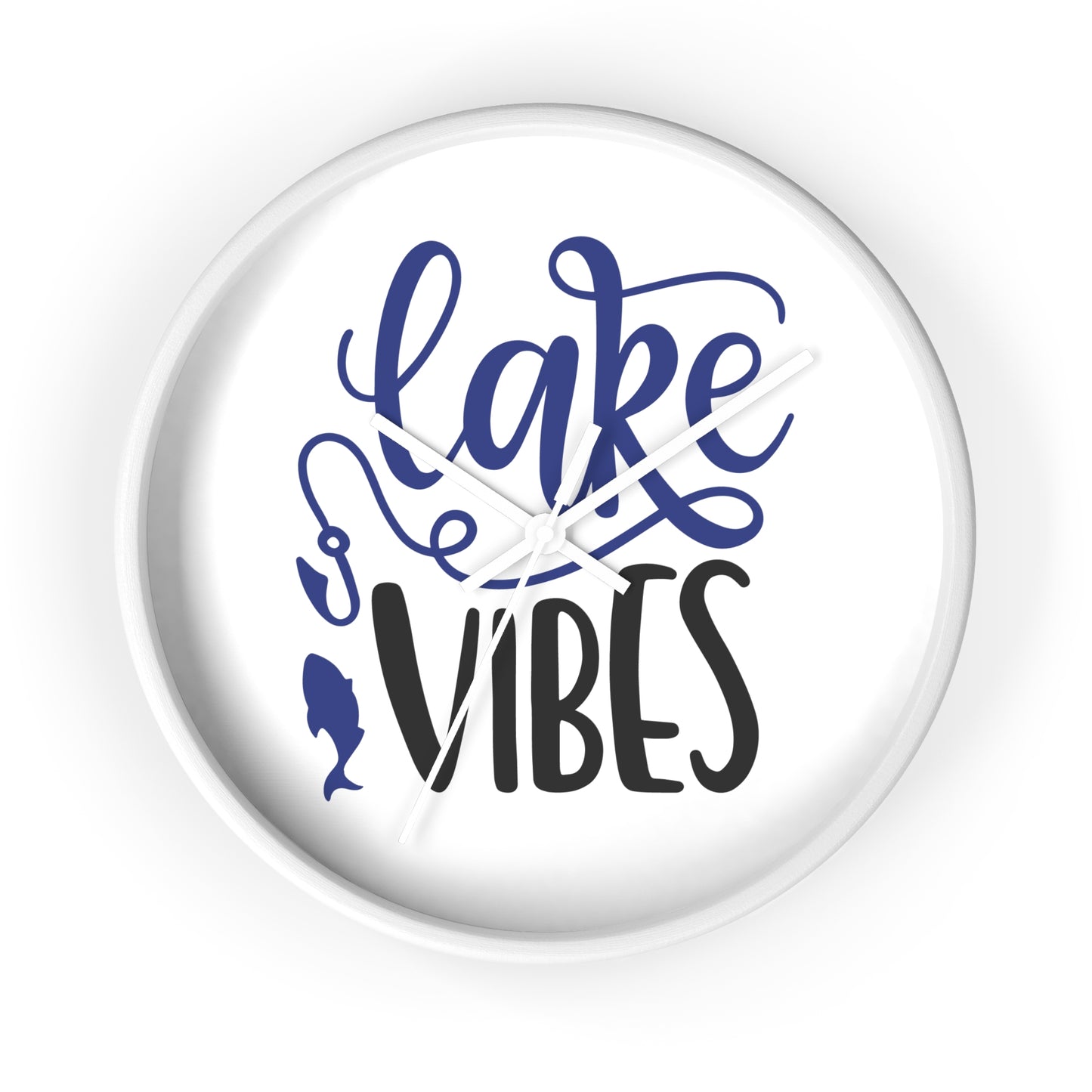 Lake Vibes Wall Clock — Nautical Fishing Cabin Decor