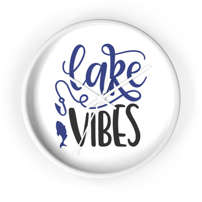 Lake Vibes Wall Clock — Nautical Fishing Cabin Decor