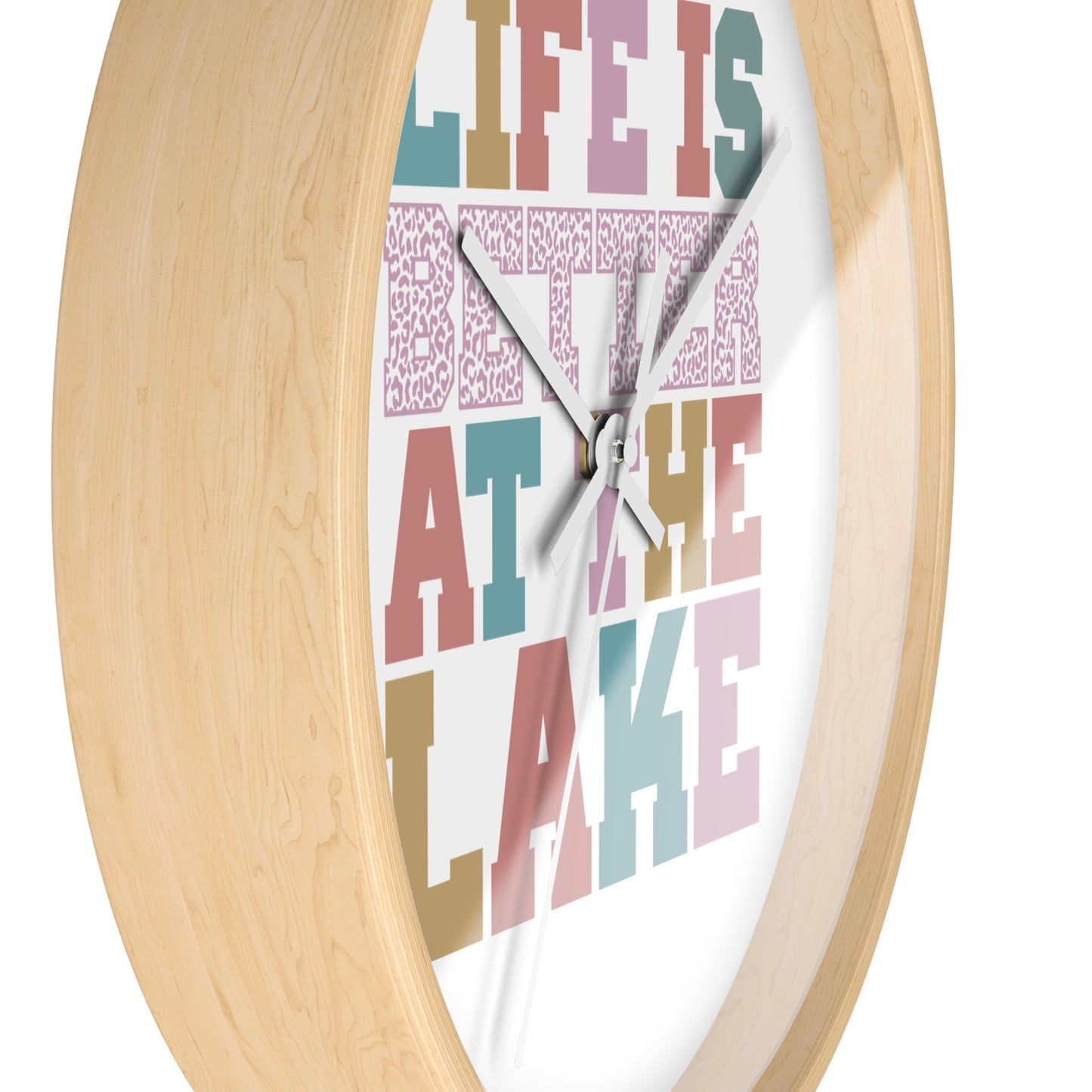 Life Is Better at the Lake Wall Clock — Colorful Cabin & Lake House Decor