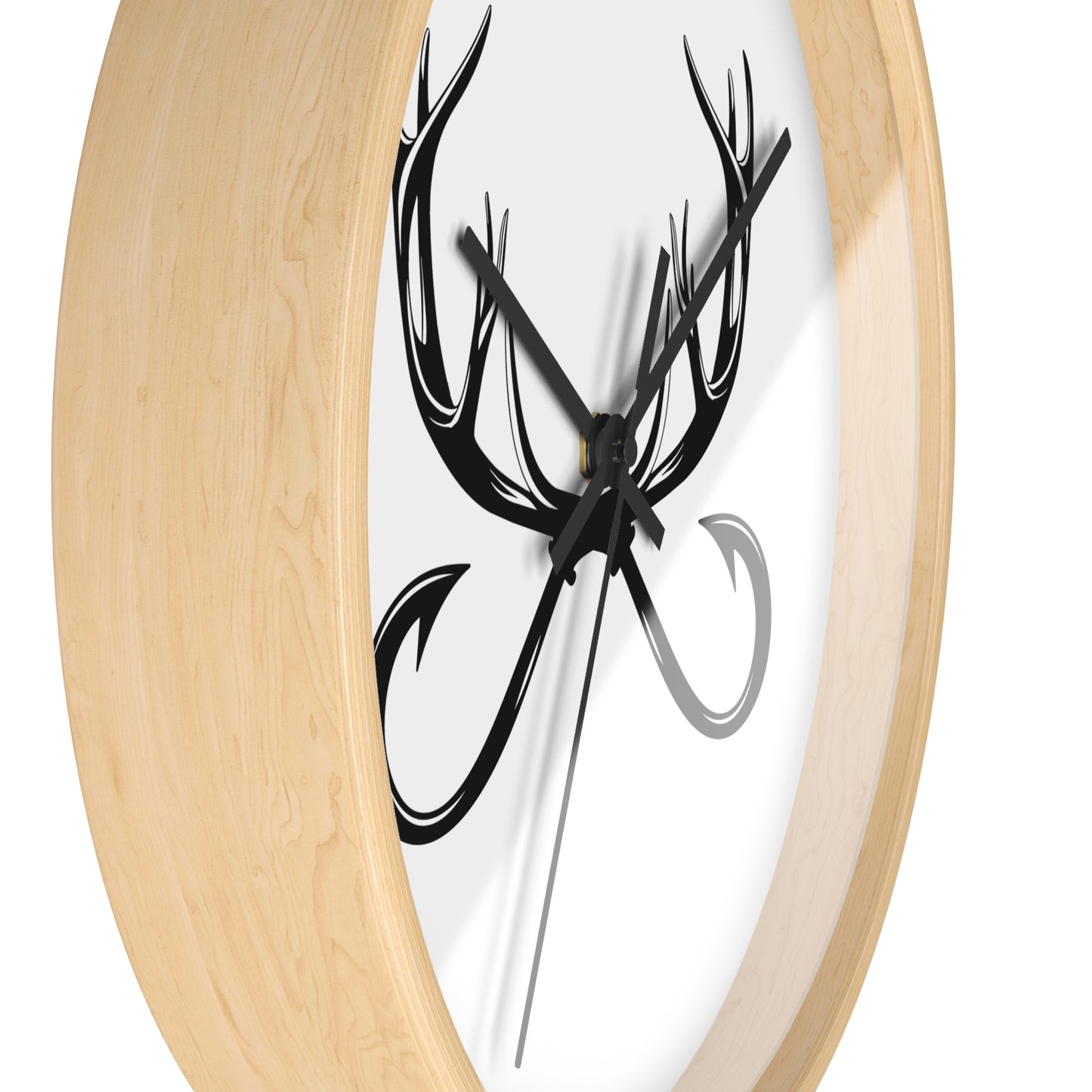 Antler Infinity Wall Clock — Modern Rustic Deer Antlers Decor