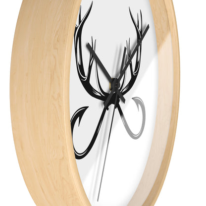 Antler Infinity Wall Clock — Modern Rustic Deer Antlers Decor