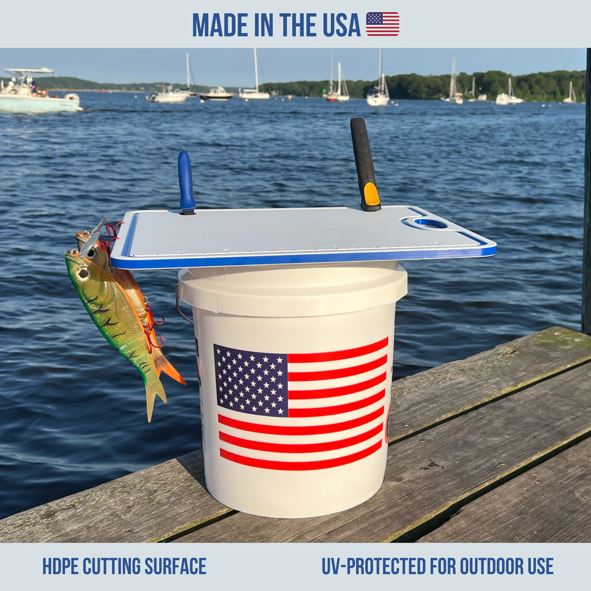 Made in the USA | Premium Bucket or Cooler Fishing Cutting Board TRAPSKI
