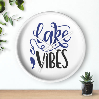 Lake Vibes Wall Clock — Nautical Fishing Cabin Decor