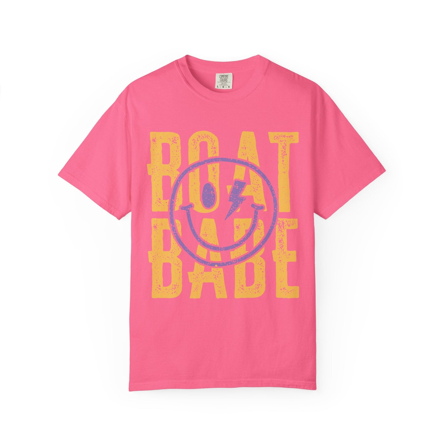 Boat Babe T‑Shirt — Retro Smiley Nautical Graphic Tee