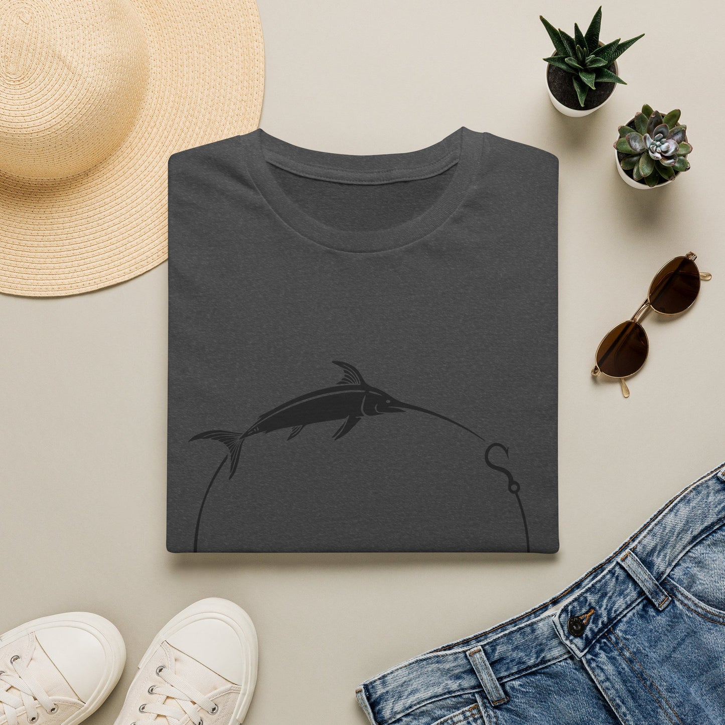 Marlin Circle Fishing T-Shirt — Minimalist Sailfish Angler Tee