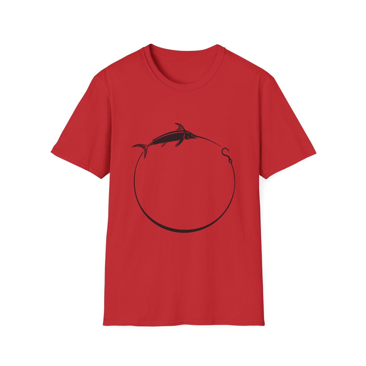 Marlin Circle Fishing T-Shirt — Minimalist Sailfish Angler Tee