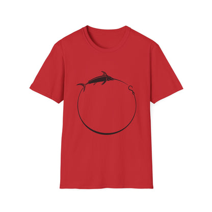 Marlin Circle Fishing T-Shirt — Minimalist Sailfish Angler Tee