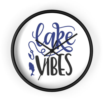 Lake Vibes Wall Clock — Nautical Fishing Cabin Decor