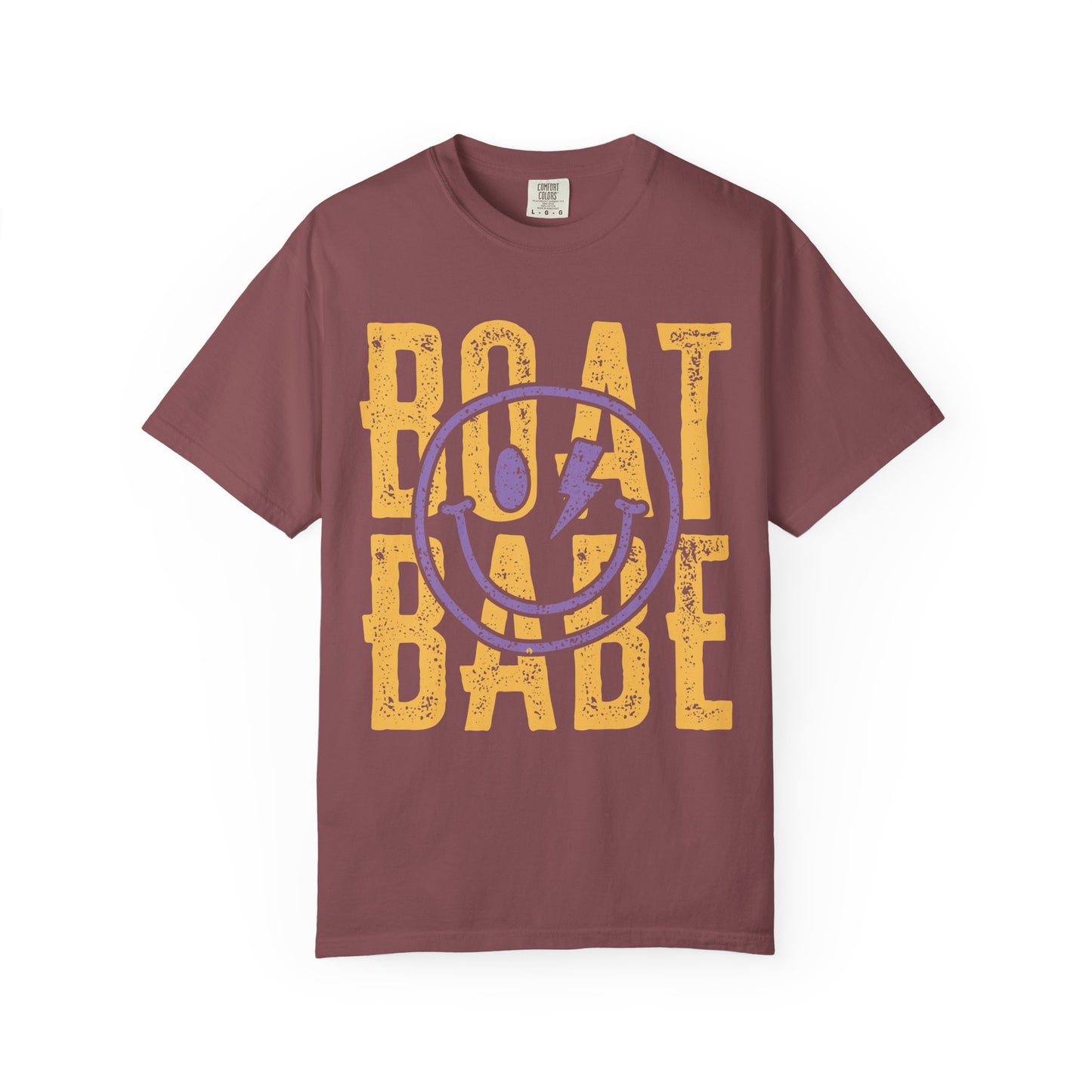 Boat Babe T‑Shirt — Retro Smiley Nautical Graphic Tee