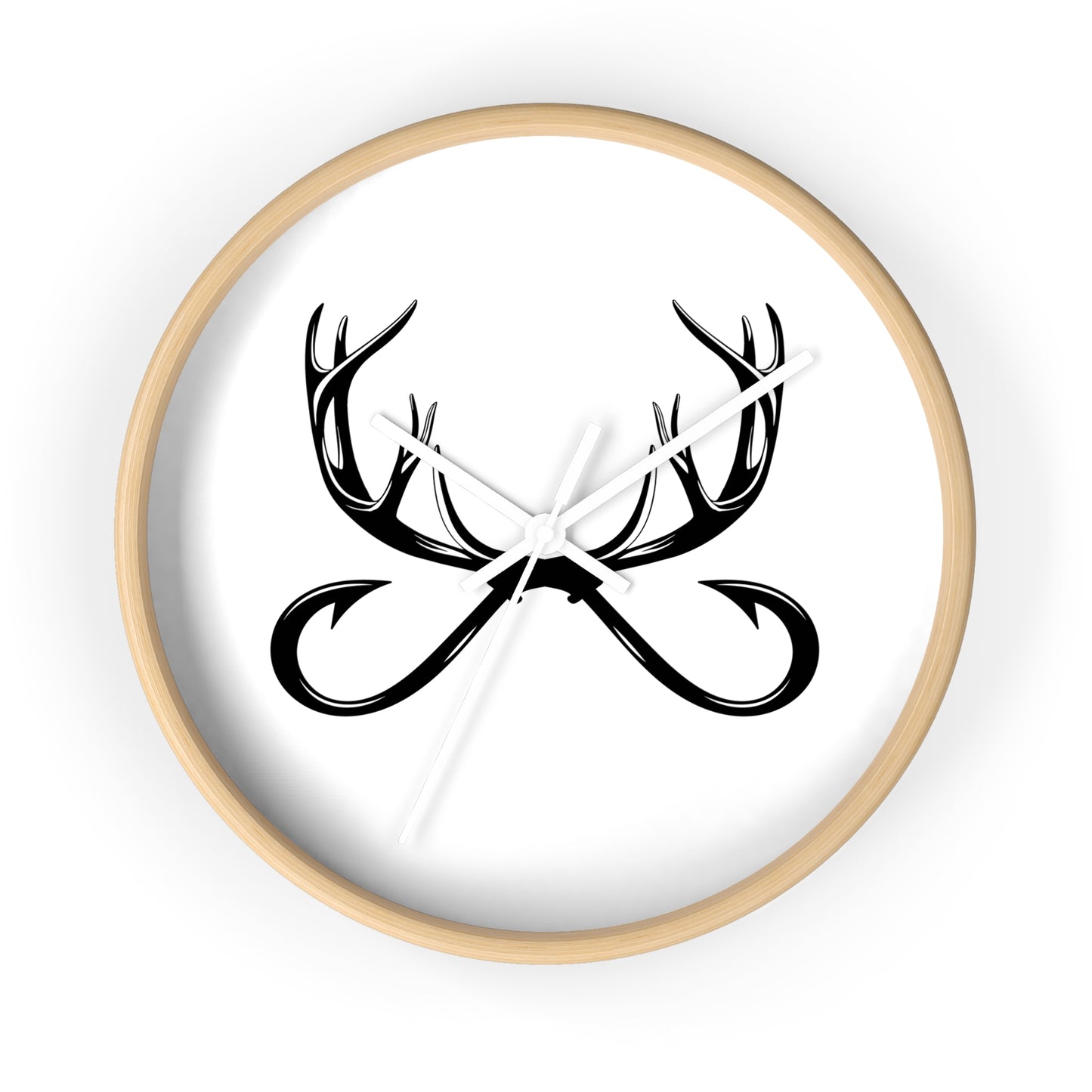 Antler Infinity Wall Clock — Modern Rustic Deer Antlers Decor
